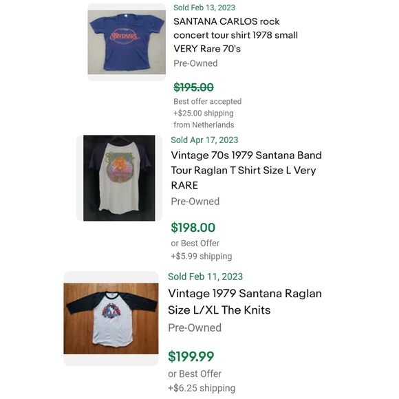 Vintage 1970s Carlos Santana graphic 1978 European tour concert band tee size M - Picture 6 of 8